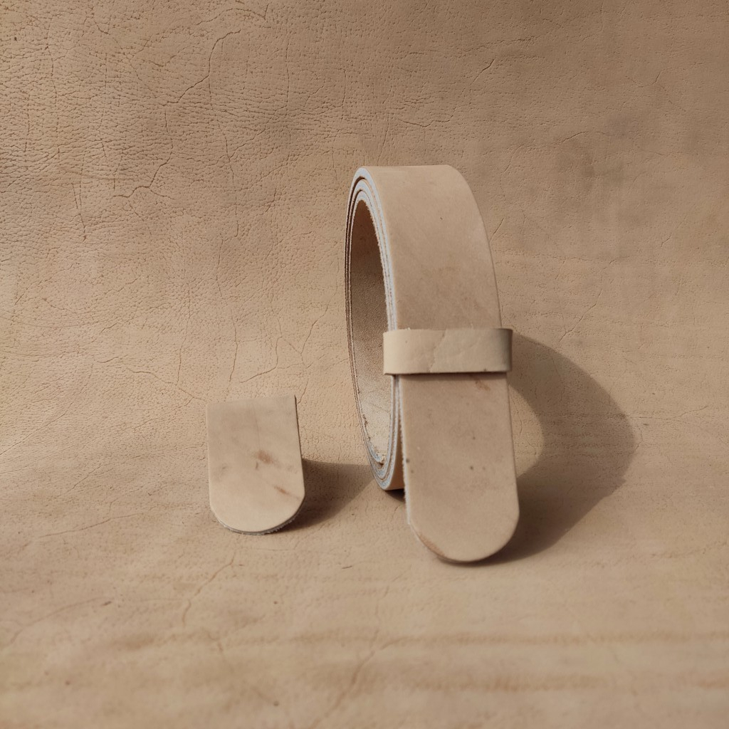 Sabuk Ikat Pinggang Pria Kulit Sapi Asli Warna Natural