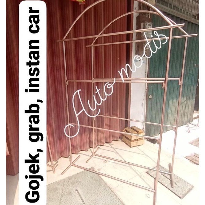 KODE V46Q GAWANG BAJU ROSEGOLD PINK EMAS BONGKAR PASANG WARDROBE TIANG PALANG GAWANG BAJU 2 SISI AMB