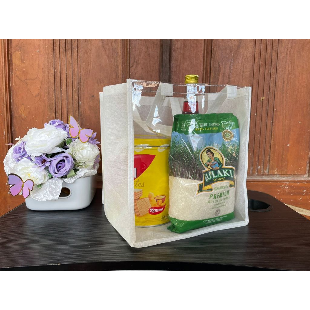 

MSY TAS HAMPERS TAS SOUVENIR MIKA TRANSPARAN Kotak Nasi UKURAN T25xP22xL22