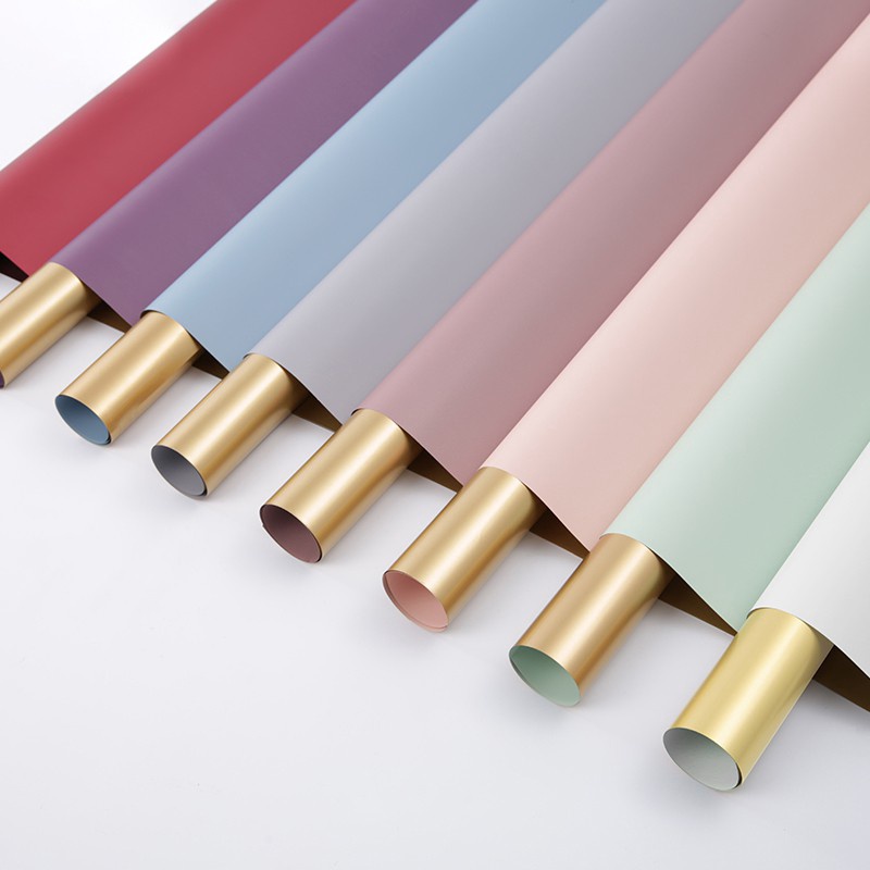 

Terlaris BICOLOR GOLD CELLOPHANE PACK 58X58cm Kertas Bunga Wrapping Paper