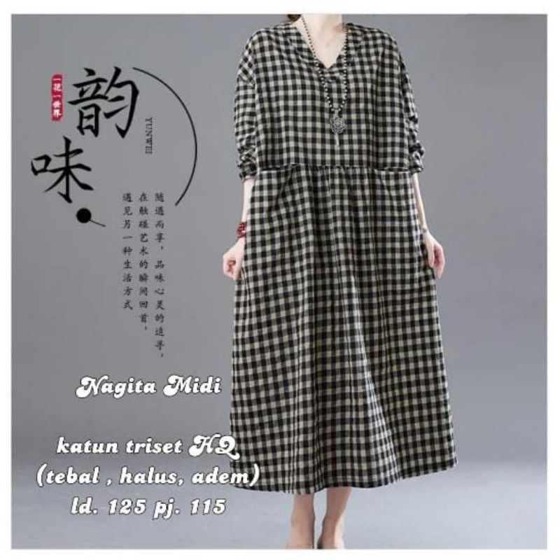 SUPER JUMBO LD 125 CM PUSPITA/NAGITA GAMIS MIDI WANITA