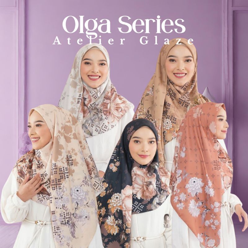 #YTH024 - HIJAB PRINTING MOTIF PESTA JAHIT TEPI OLGA SERIES - HIJAB SEGIEMPAT
