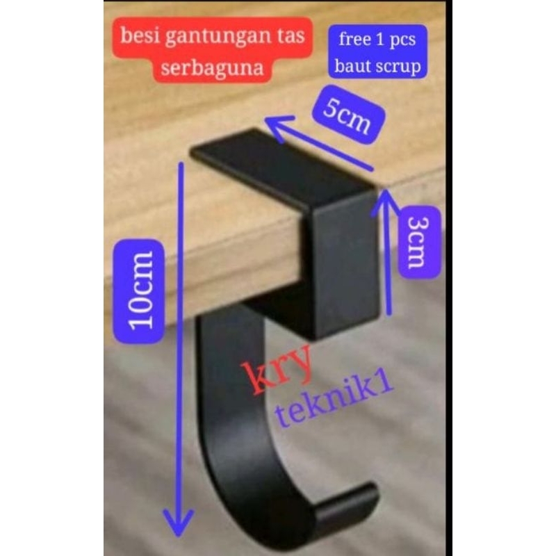 gantungan tas centolan kait meja gantungan meja kaitan tas meja tipe S