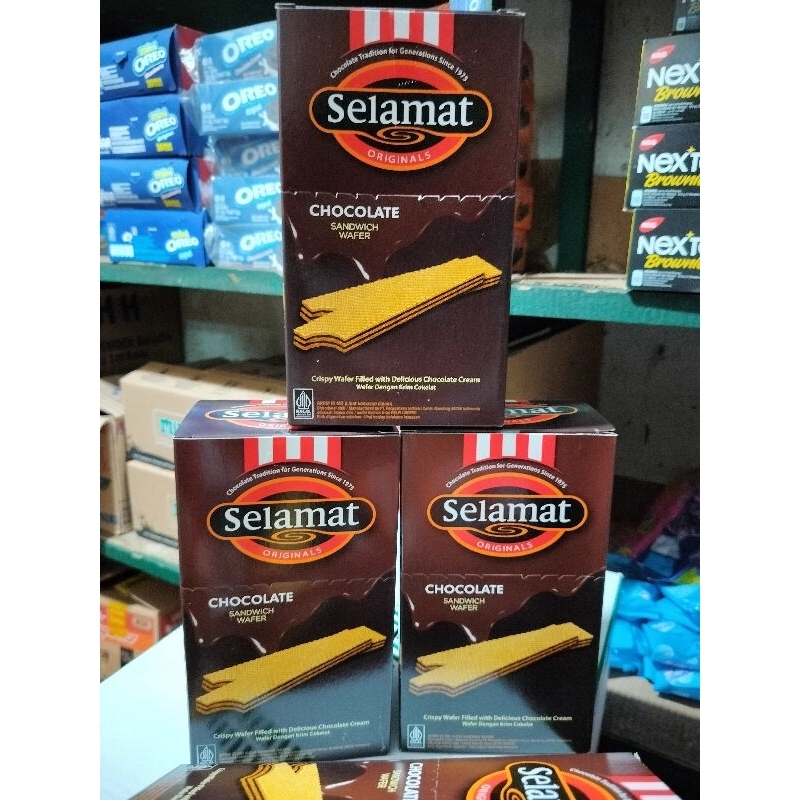 

Selamat Chocolate Sandwich wafer ( isi 20 Pcs)