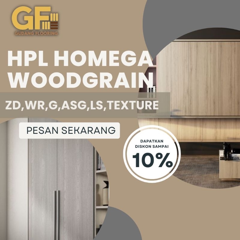 HPL Homega Woodgrine Series Pelapis meja Furniture HPL kayu Triplek