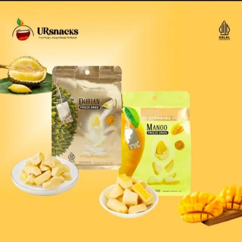 

TYL URSNACK BUNDLE 2 Rasa Durian & Mangga Freeze Dried Snack Keripik Cemilan Enak Halal dan Bpom