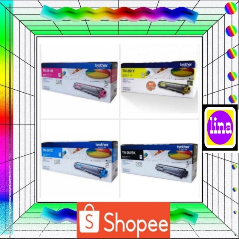 PAKETAN TONER BROTHER TN-261BK TN-261C TN-261Y TN-261M ORIGINAL