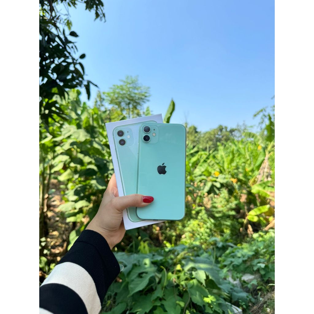 Iphone 11 128 GB 128GB Inter All Operator GREEN TOSCA Like New Mulus 0 Dent No Minus Lengkap Semuany