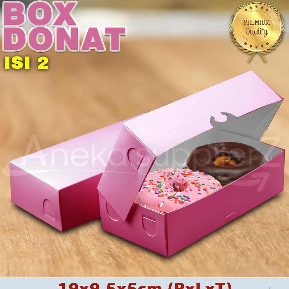 Box Donat  Kotak Donat  Dus Donat  PINK  Isi 2 5pcs