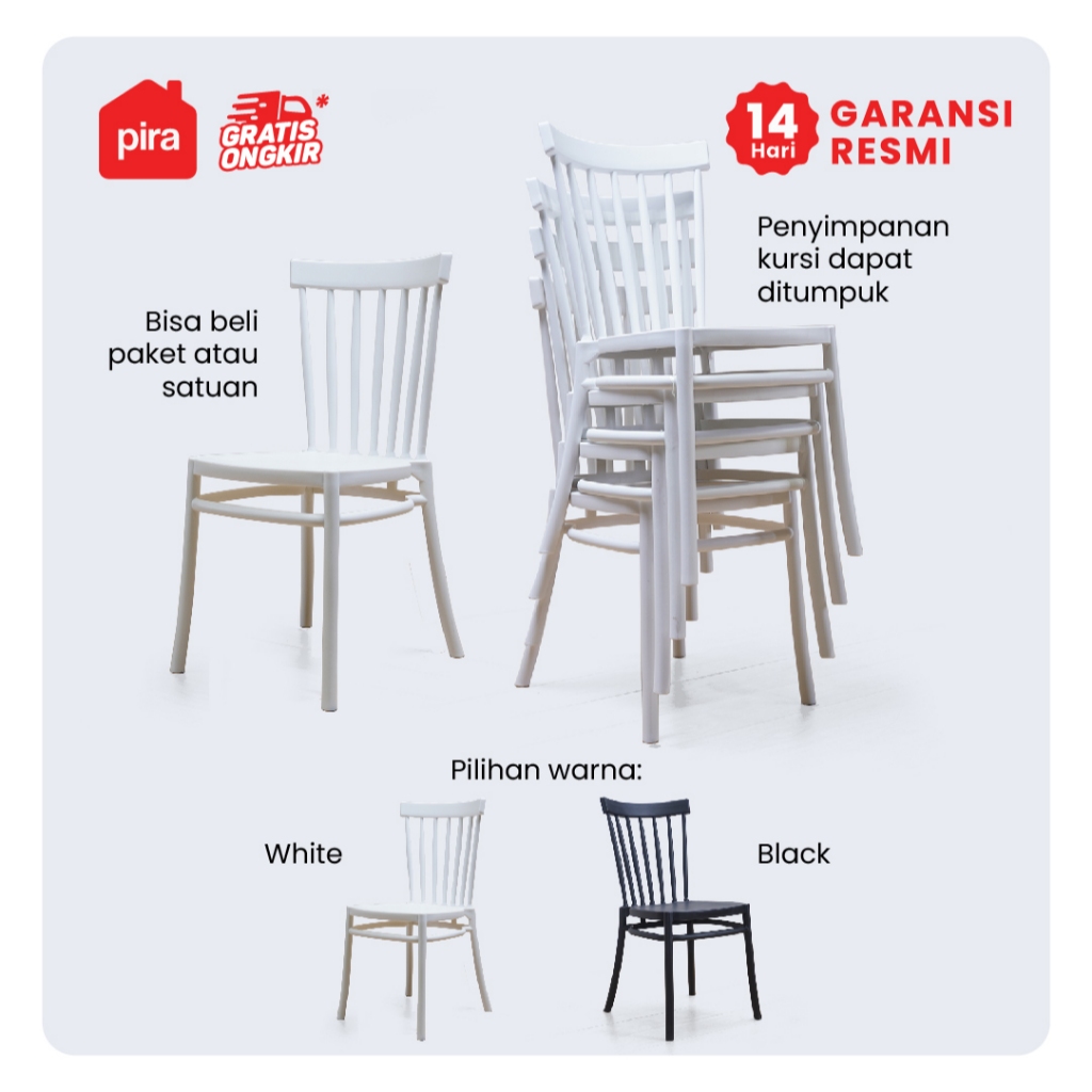 Pira - Sabrina DC Kursi Makan / Kursi Belajar / Kursi Teras / Kursi Santai / Kursi Cafe / Kursi Plas