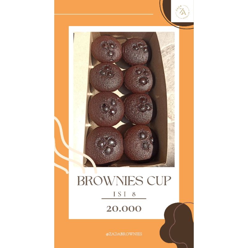 

Brownies Cup Isi 8 Cup/box by Zada Brownies 'n Cookies