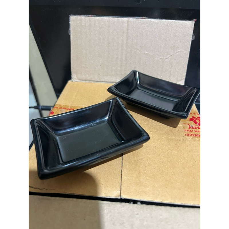 lepek kecap saus resto hotel vanda 3,5 inch melamin D 3923 hitam