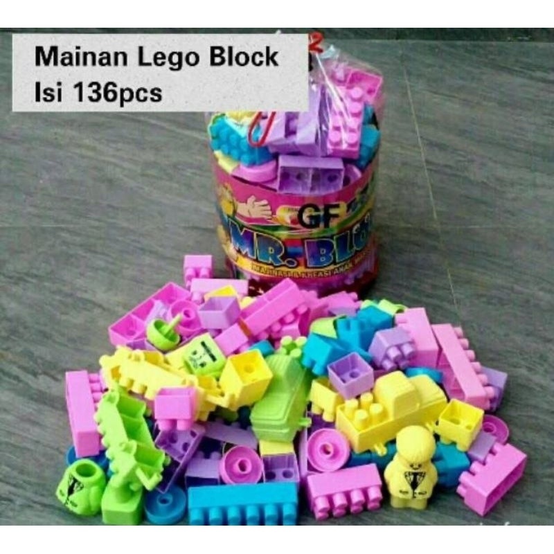 (WM) LEGO BLOCK ISI 136 MAINAN EDUKASI ANAK/MAINAN SUSUN BLOK