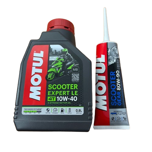 Paket Oli Motul Scooter Expert LE 10W 40 800ml + Oli Gardan Motul 120ml Vario Beat Scoopy