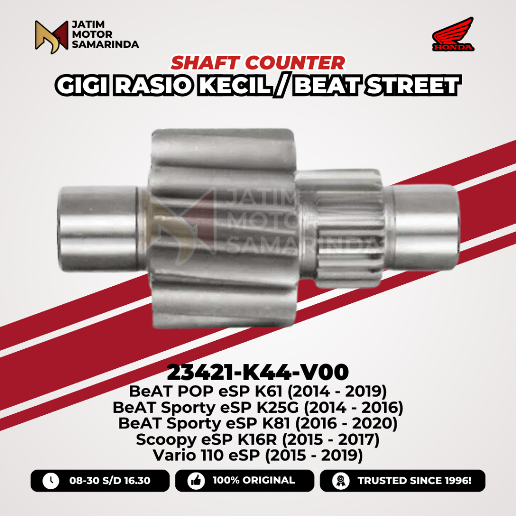 Honda AHM Gigi Rasio Kecil Shaft Counter 23421-K44-V00 BeAT POP eSP K61 (2014 - 2019) BeAT Sporty eS