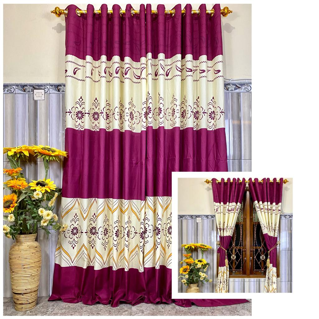 Gorden Jendela Smokring Motif Spata Aesthetic Tirai Hordeng Mewah Elegan Minimalis Murah