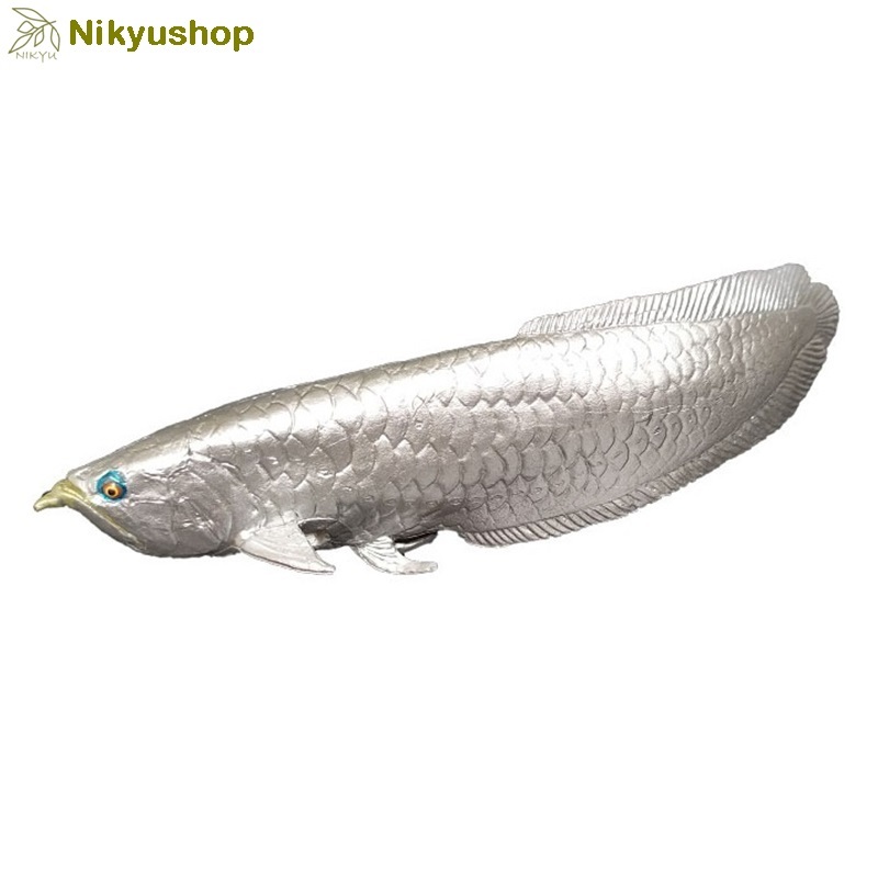 [Nikyushop] Mainan Hewan Pajangan Miniatur Figure Hewan Ikan Arwana Arowana Platinum
