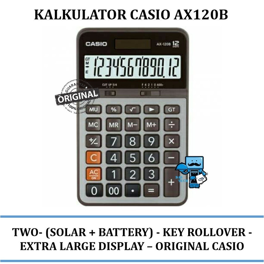

Kalkulator Casio Calculator AX120B 12 Digit - Original Produk