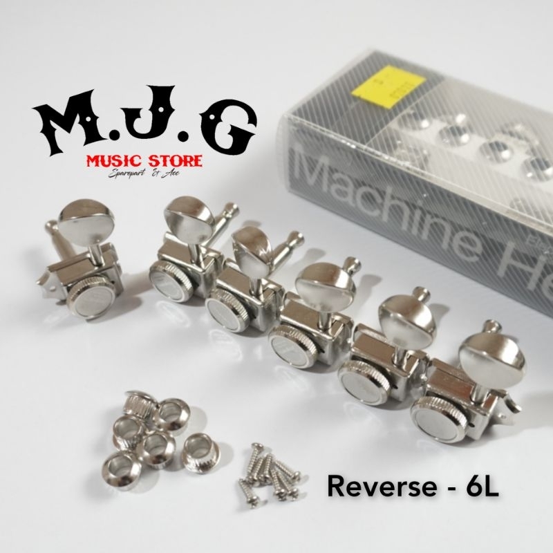 dryer gitar elektrik locking tuner 6L reverse headstok vintage kluson by kaynes korea