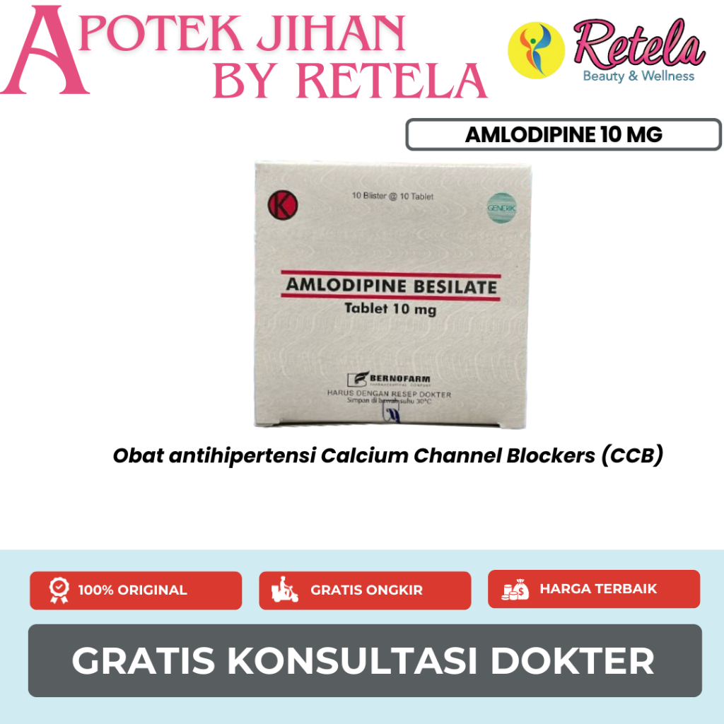 Amlodipine 10 Mg 1 Box 100 Tablet Gen-Bernofarm