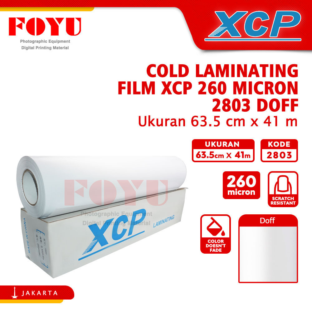 

Plastik Laminasi Laminating Cold Dingin XCP Roll 260 mic 63.5CMx41M Doff 2803