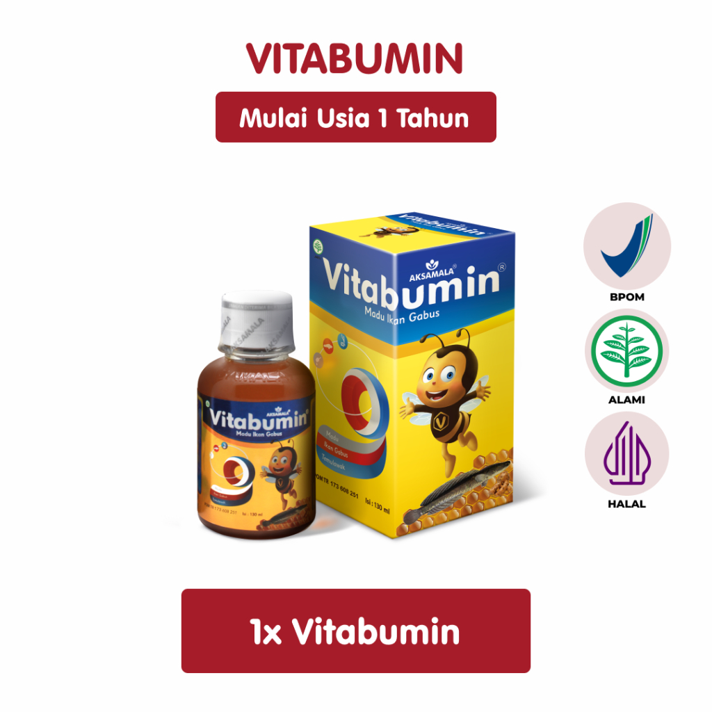 VITABUMIN Madu Ikan Gabus untuk Penambah Nafsu Makan Bayi dan Anak 130 ml