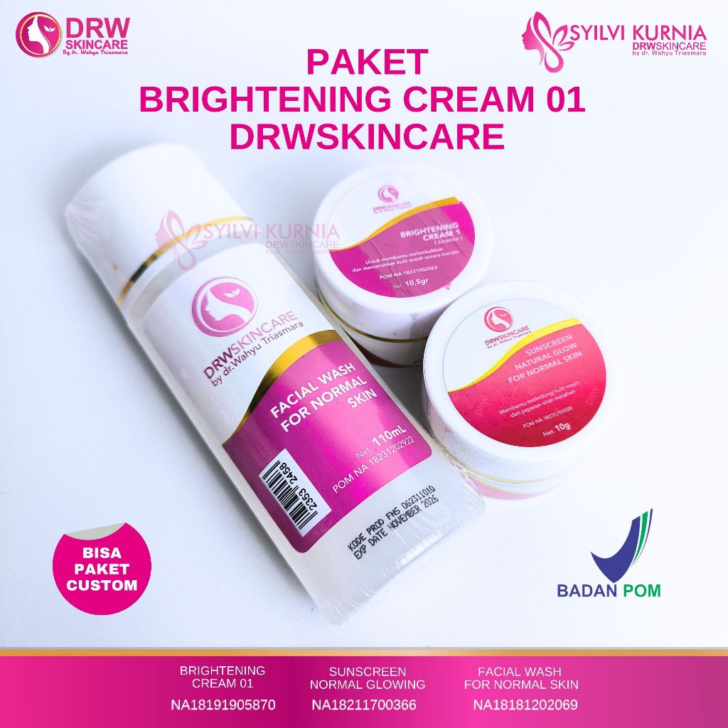 Drw Skincare Paket Brightening 1 Flek Hitam Urat Merah