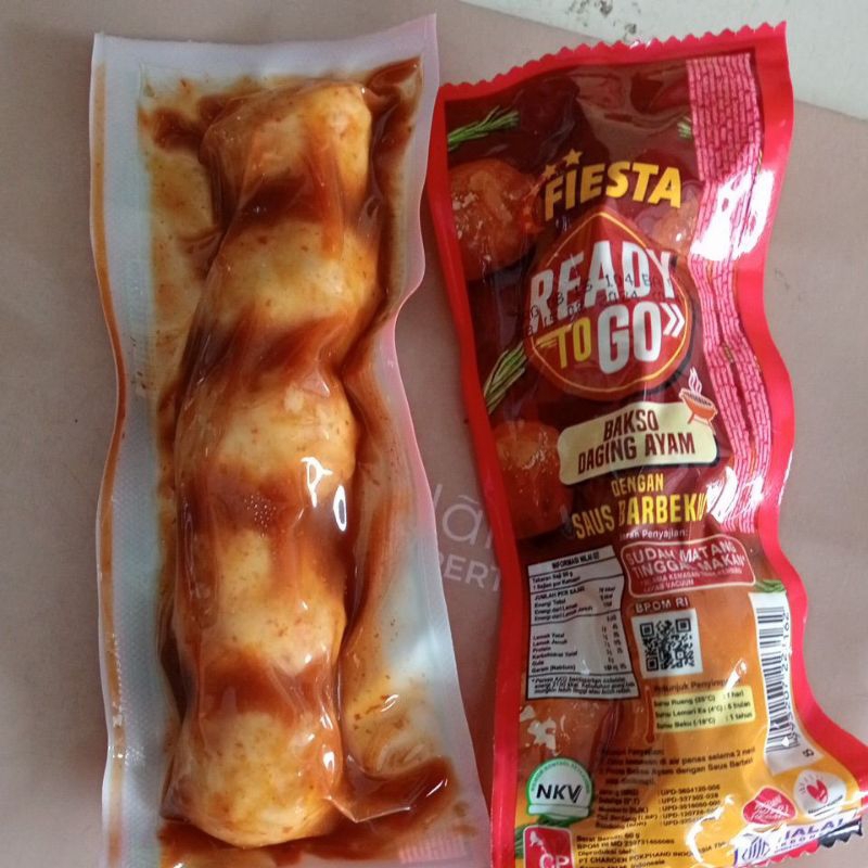 

fiesta ready to eatbakso daging ayam dengan saus barbeque