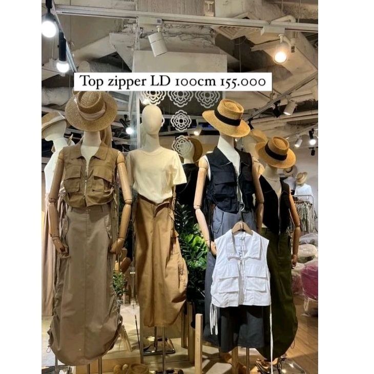 SALE ATASAN CROP BANGKOK TANKTOP ZIPPER HELLO H&J