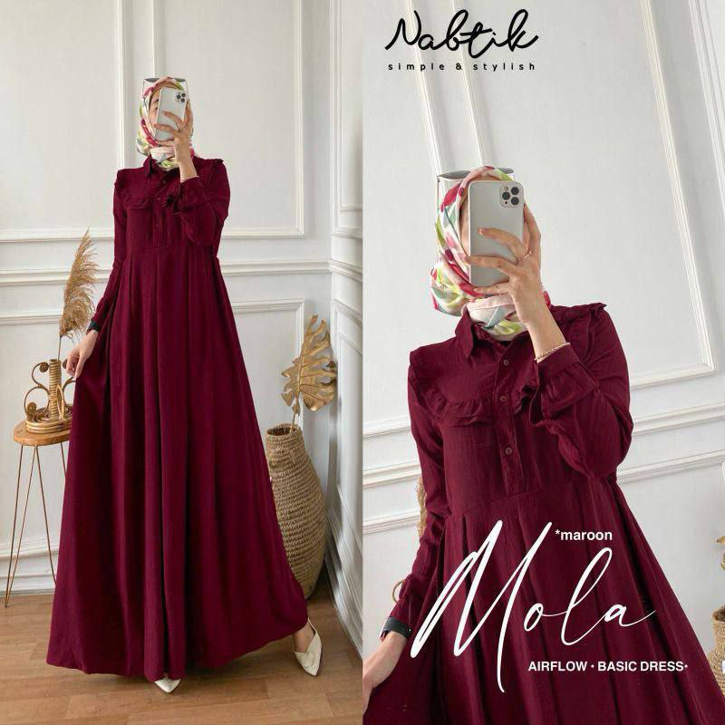Gamis Murah | Mola Dress Cringkle airflow