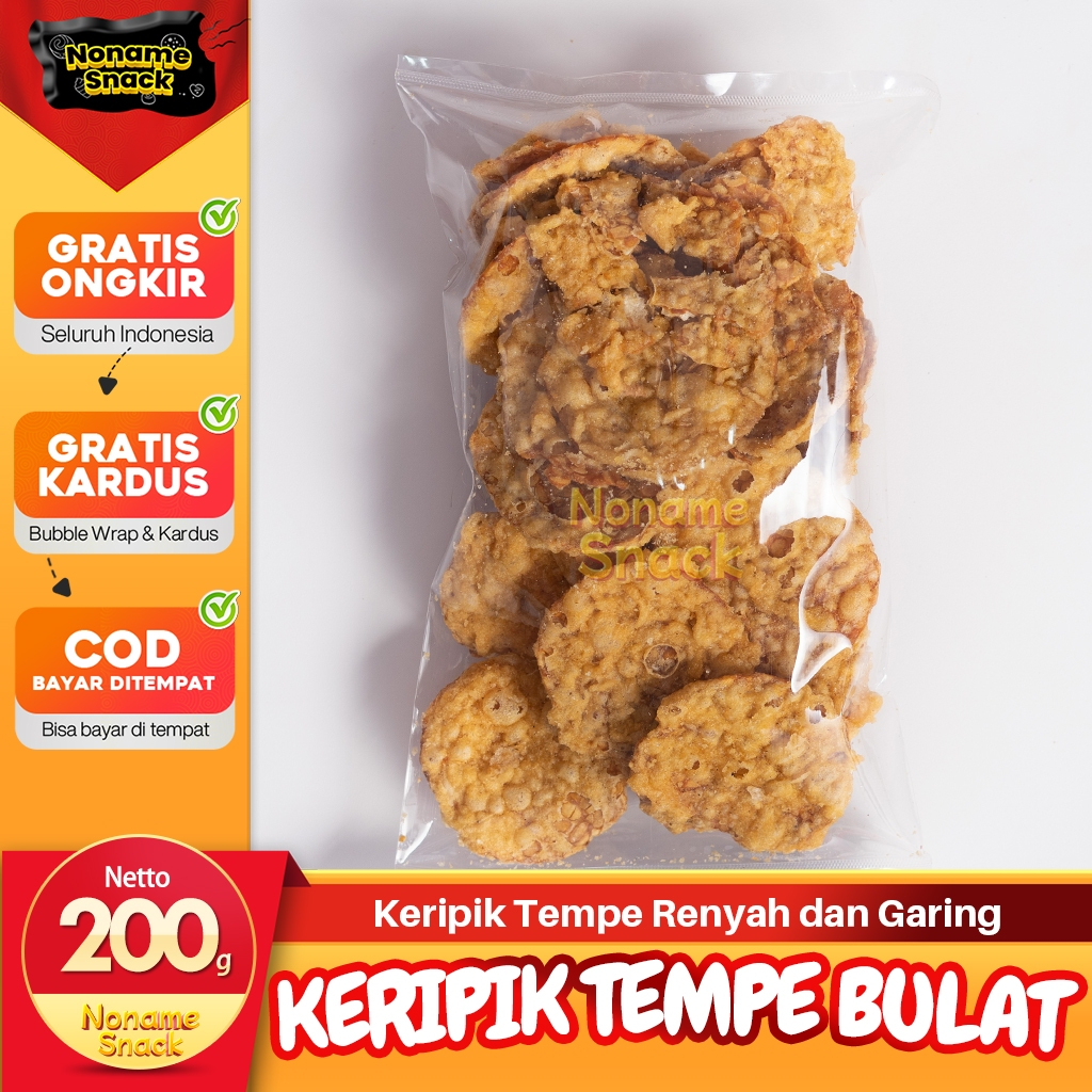 

NoName Snack - Keripik Tempe Bulat Super Cemilan Krispi Grosir 200gr