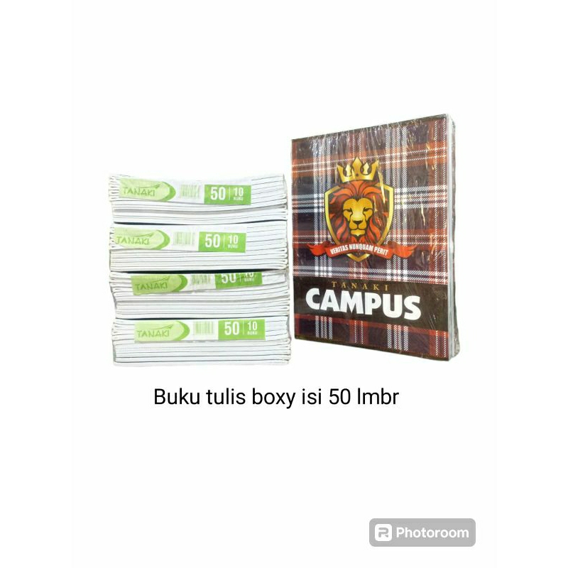 

buku tulis ukuran boxy 50 lembar per pc...