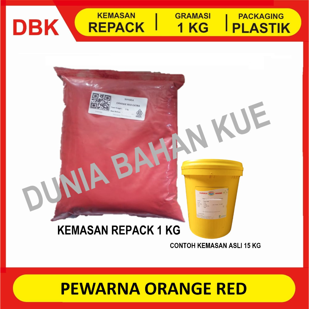 PEWARNA MAKANAN FOOD GRADE ORANGE RED || 1 KG