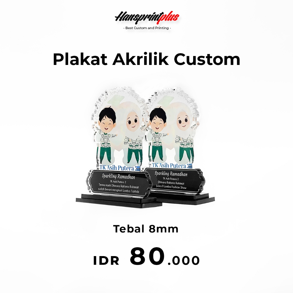 plakat/plakat akrilik/plakat wisuda/Trophy/plakat murah/piagam penghargaan/plakat custome 20x10 8mm