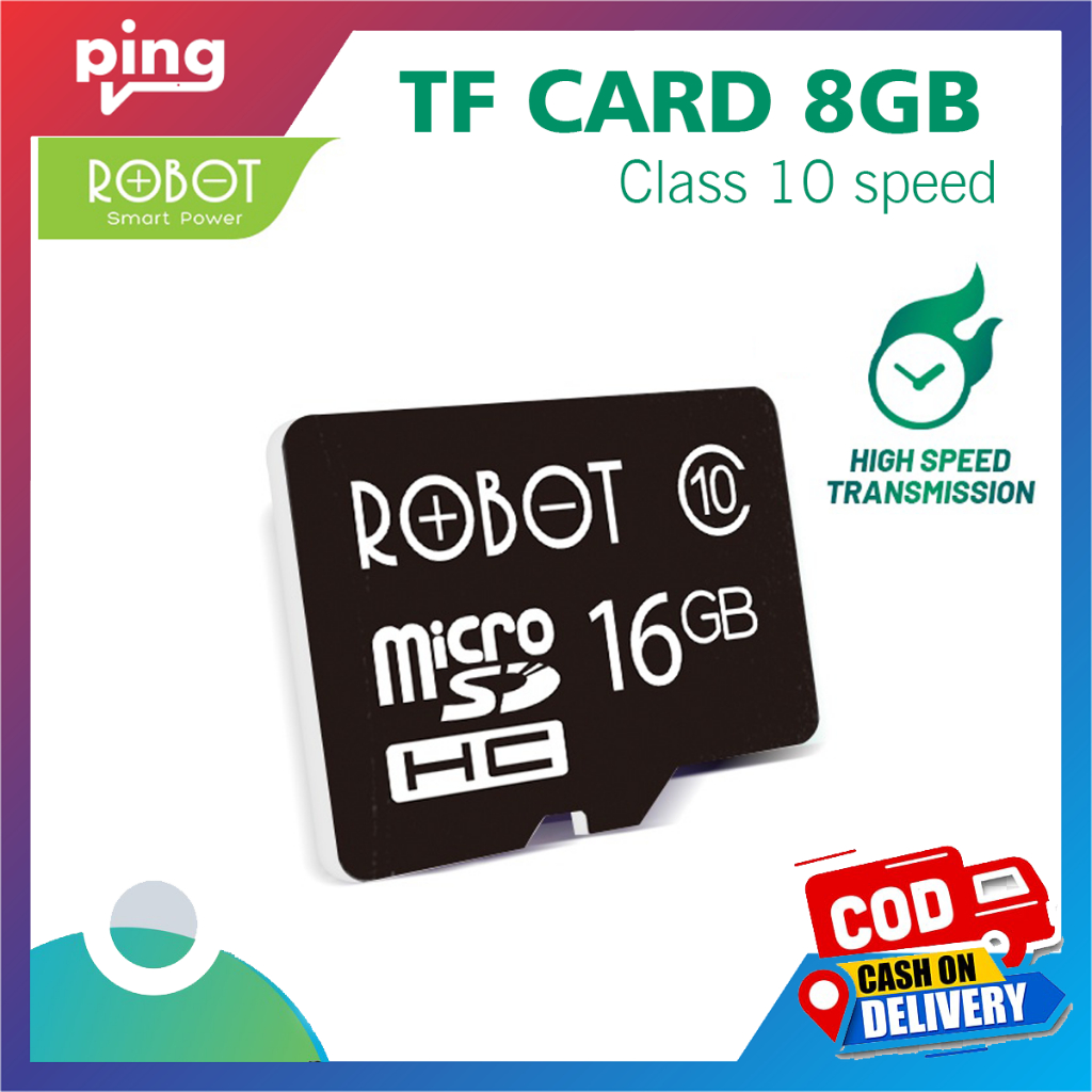 ROBOT Memory Card Kartu Memori HP Micro SD 8GB 16GB Class 10 Speed with Package