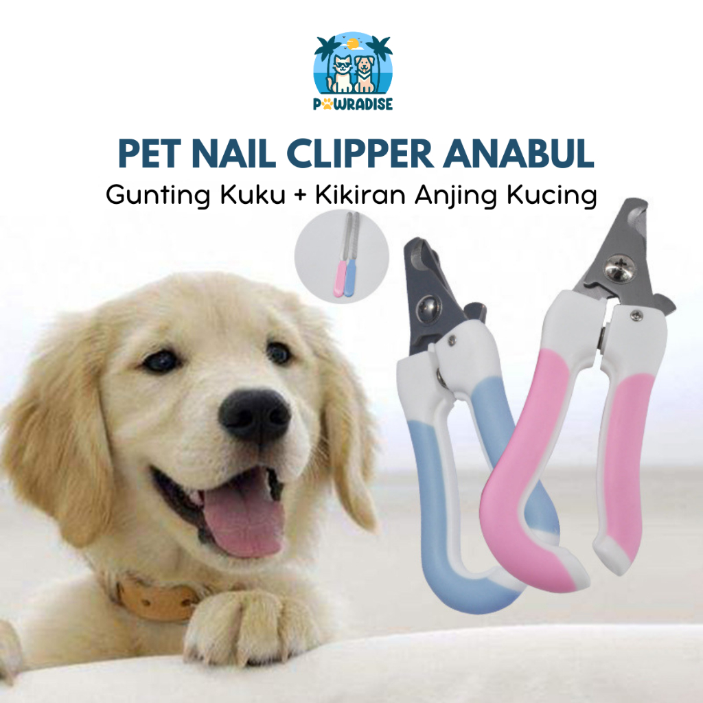 Set Pet Nail Clipper Gunting Kuku + Kikiran Anjing Kucing Stainless Steel perawatan Kuku Grooming He