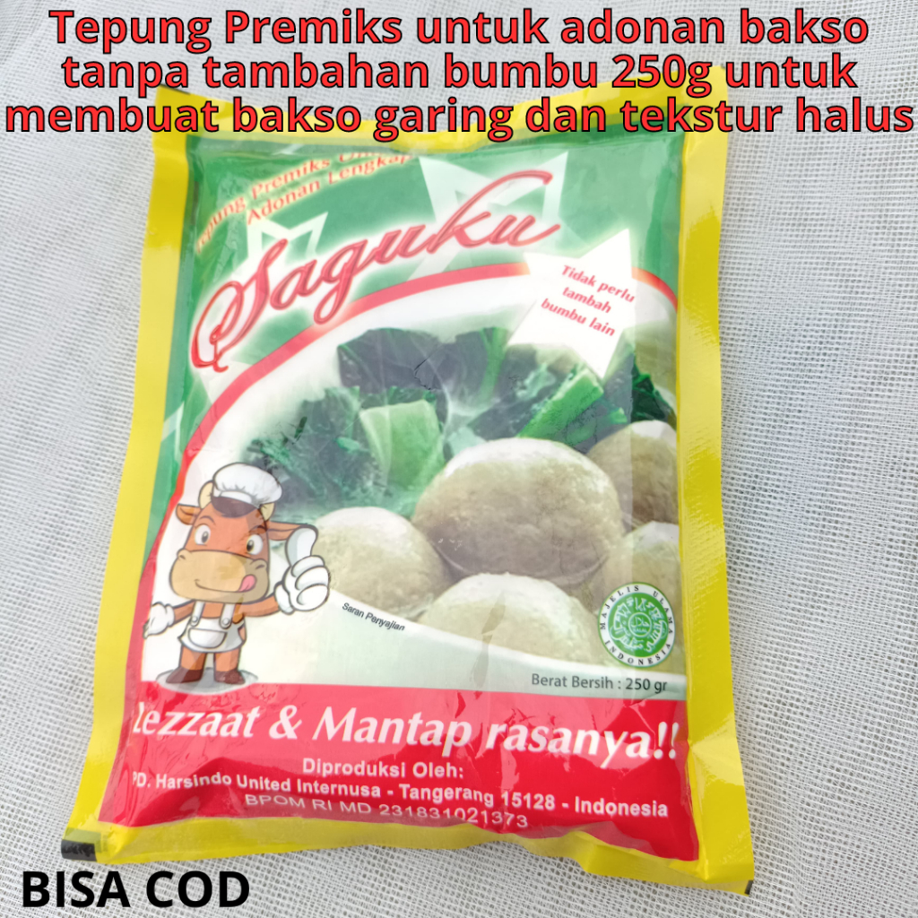 

Tepung Premiks untuk adonan bakso tanpa tambahan bumbu 250g untuk membuat bakso garing dan tekstur halus