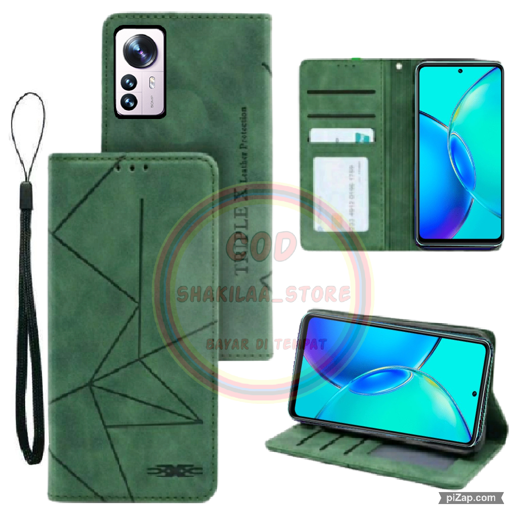 CASE HP XIAOMI 12 - XIAOMI 12 PRO MOTIF MAGNET CASING DOMPET-FLIP COVER LEATHER-SARUNG HP