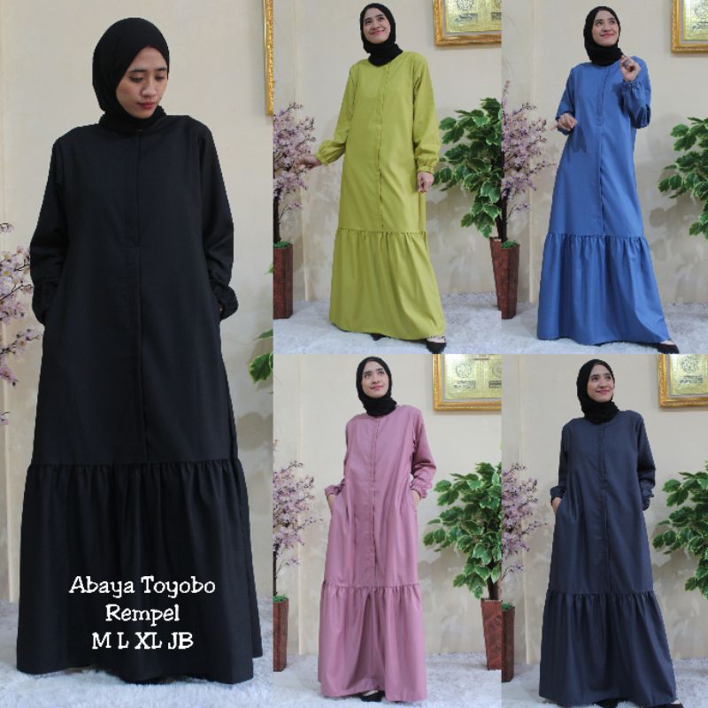 ABAYA TOYOBO REMPEL / GAMIS POLOS REMPEL