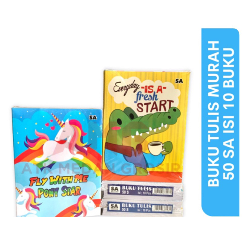 

Buku isi 50lembar murah harga perbungkus isi 10pc cuma