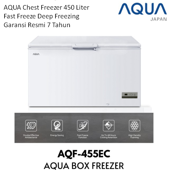 AQUA Chest Freezer Box 450L AQF-455EC Fast Freeze Lemari Pembeku AQF 455EC AQF 455