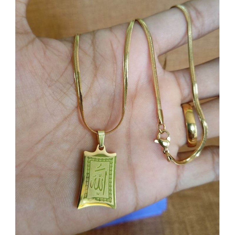 Kalung Titanium Lafadz Allah kalung Muslim Islami Stainless
