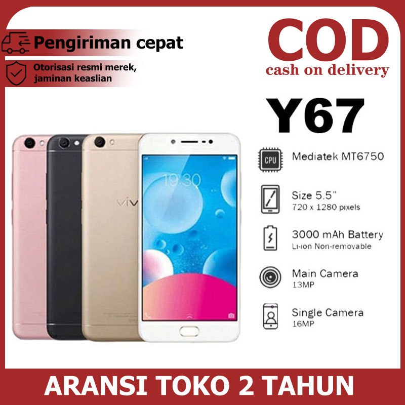 Handphone VIVO Y67 RAM 6/128GB 4G Smartphone GARANSI 2 TAHUN