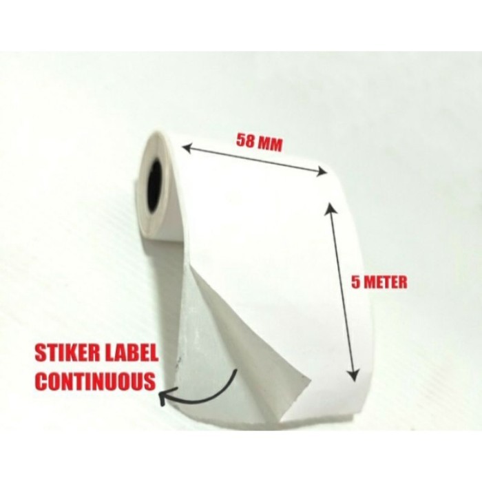 

Label Thermal Stiker 58 x 5 m Label Sticker Continuous 58mm x 5 m 58x5