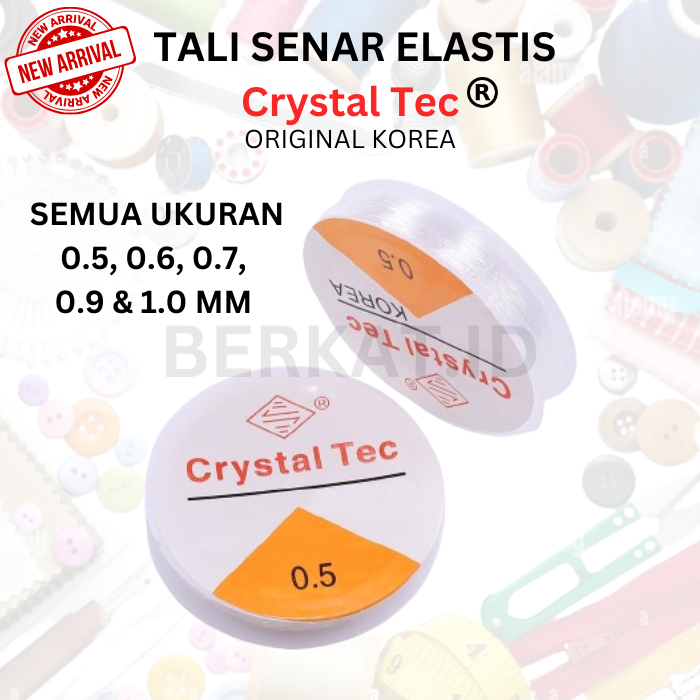 [TERMURAH] Crystal Tec Tali Senar Elastic Tebal Ukuran 0.5 0.6 0.7 0.8 1.0 mm Per 1 Roll / Benang El