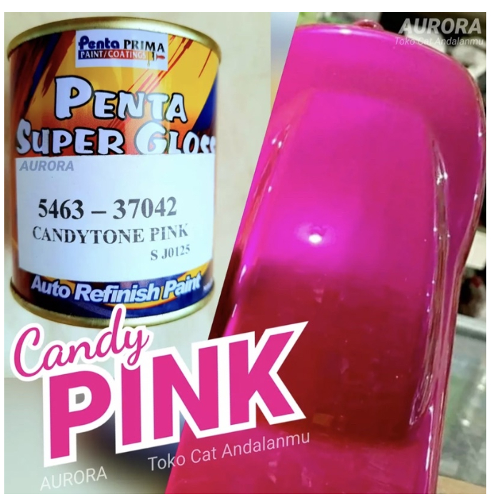 Cat Penta Candy Pink 200ml dan 1kg cat penta warna candi merah muda