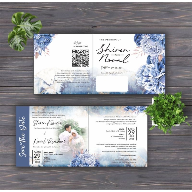 Undangan pernikahan Lipat 2 free foto