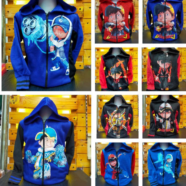 Borong  Jaket Anak Laki Laki Boboiboy Bahan FleeceKids JacketJaket Boboiboy Anak LakilakiJaket Boboi