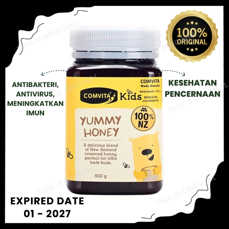 

Madu Kesehatan Anak Manuka Honey Kids Yummy Comvita 500g - Imun Daya Tahan Tubuh Flu Sakit Tenggorokan