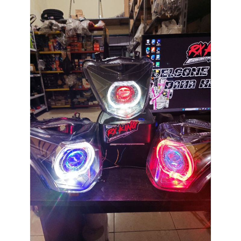 reflektor lampu depan beat esp street 2017-2019 projie biled billed 4inc